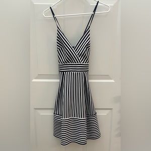 Soprano navy striped dress. Size XS.